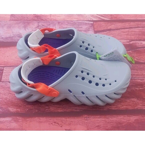 Crocs Echo Gray Clog Shoes Comfort Slides Sandals Mens Sz 10 Women Sz 12 NEW main image 6